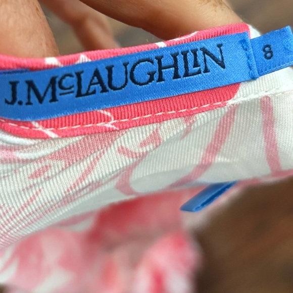 J McLaughlin Fernanda Silk Blend Pink White Floral Dress Sz 8 Rn159236 - Picture 7 of 8